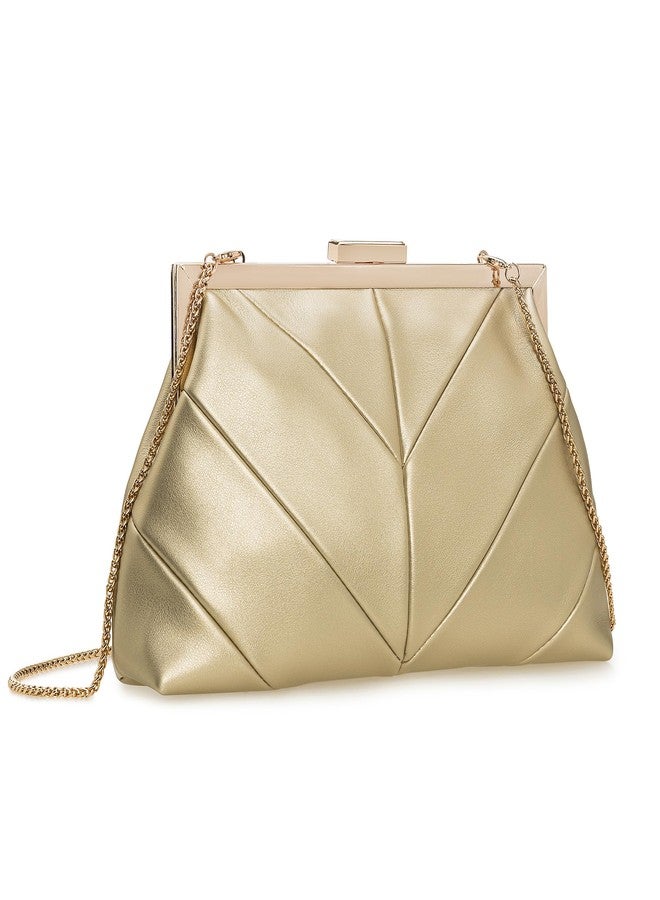 IXEBELLA PU Clutch Purse for Women Dressy Evening Bag Formal Handbag for Wedding, Prom, Cocktail Party (Light Gold) - Image 2