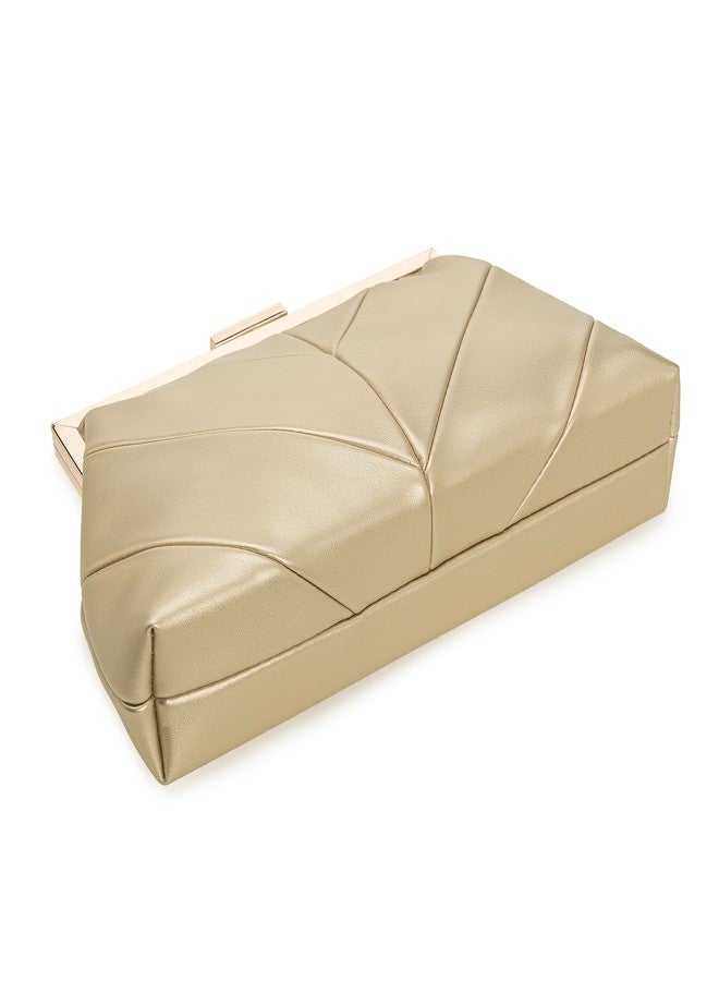 IXEBELLA PU Clutch Purse for Women Dressy Evening Bag Formal Handbag for Wedding, Prom, Cocktail Party (Light Gold) - Image 4