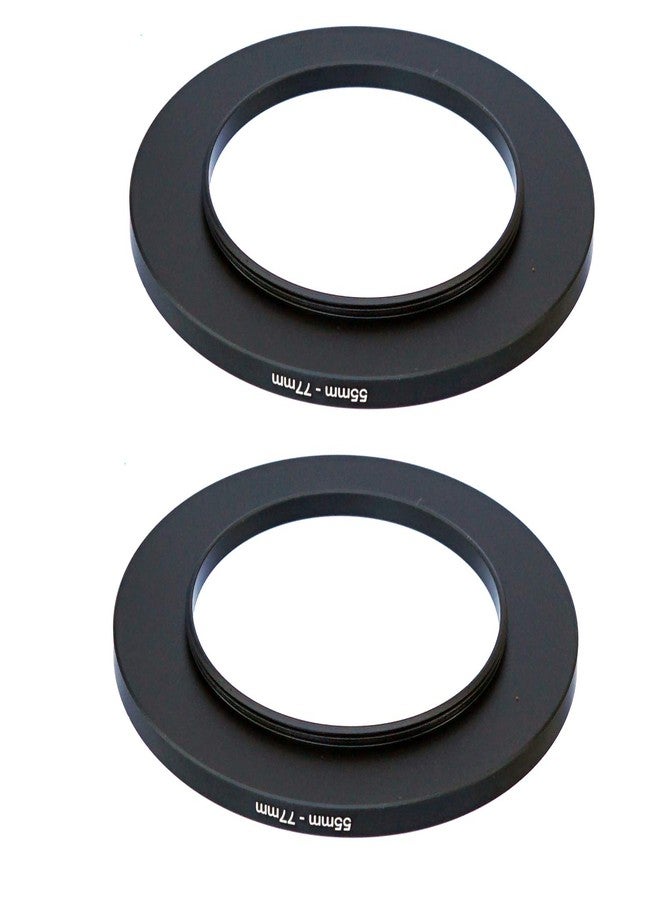 Fotasy (2 Pcs) 55-77MM Step-Up Ring Adapter, 55mm to 77mm Step Up Filter Ring, 55 mm Male 77 mm Female Stepping Up Ring for DSLR Camera Lens and ND UV CPL Infrared Filters - Image 2