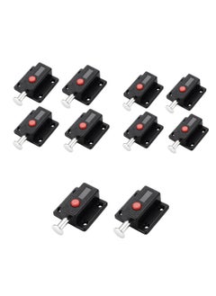 KASTWAVE Door Bolt Lock, 10 Pack Automatic Slide Door Latch Lock Red Push Button Bolt Switch Spring Sliding Latches Bump Window Cabinet Locker Home Safety Hardware Furniture Cabinet Drawer Snib  - Image 1