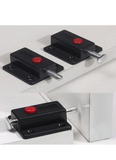 KASTWAVE Door Bolt Lock, 10 Pack Automatic Slide Door Latch Lock Red Push Button Bolt Switch Spring Sliding Latches Bump Window Cabinet Locker Home Safety Hardware Furniture Cabinet Drawer Snib  - Image 3
