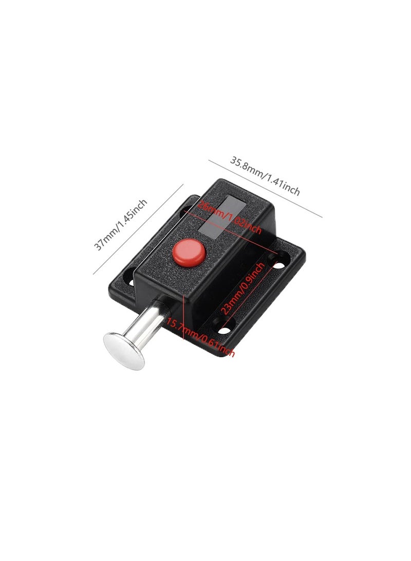 KASTWAVE قفل باب، 10 عبوة قفل مزلاق تلقائي زر ضغط أحمر مفتاح قفل زنبركي مزلاجات منزلية، خزائن، قفل أمان للأثاث، درج  - Image 4