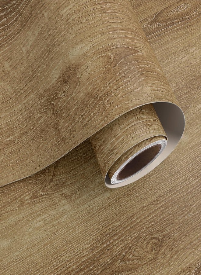 VaryPaper ورق اتصال VaryPaper بني فاتح بحبيبات خشبية للخزائن وورق جدران خشبي قابل للتقشير واللصق وأسطح العمل ومقاوم للماء وقابل للإزالة ولفائف الفينيل الخشبية اللاصقة للأثاث والطاولات والمكتب والأرفف 15.7 بوصة × 78.7 بوصة - Image 1