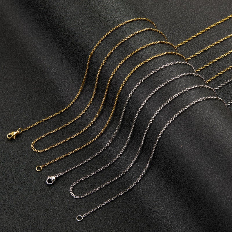 UMAOKANG 2 Rolls 65.6 Feet Chain for Jewelry Making Stainless Steel Cross Chains Bulk with Jump Rings and Lobster Clasps - Image 4