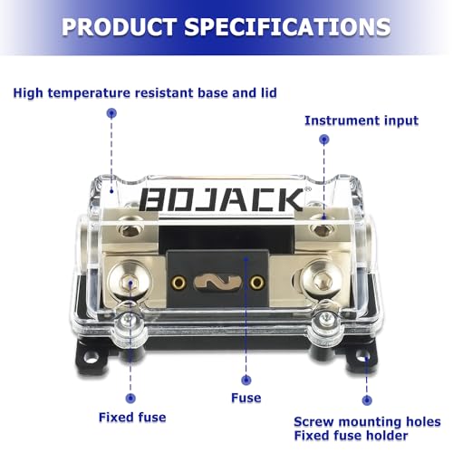 BOJACK 0/2/4 Gauge AWG in-Line ANL Fuse Holder with 500 Amp Fuse No Wire Terminals Needed Inline Fuse Holder with Insulating Cover, Automotive 4, 2, 0 Gauge Fuse Block - Image 3