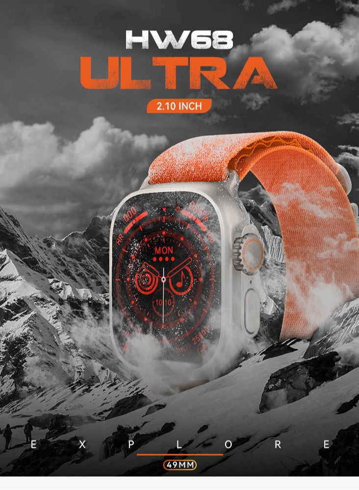 AROAQ HW68 Ultra Smartwatch 200 mAh Long Battery Wireless Charging NFC Function Large Display Waterproof Bluetooth Full Touchscreen Smart Watch - Image 2