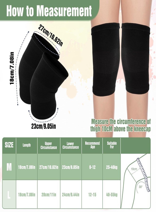 MBAIYO Kids Knee Brace Sleeve, 1 Pair Youth Knee Compression Sleeve Breathable Children Knees Support Pad Elastic Soft Knees Protectors for Boys Girls Basketball Volleyball Football Running(Medium) - Image 2