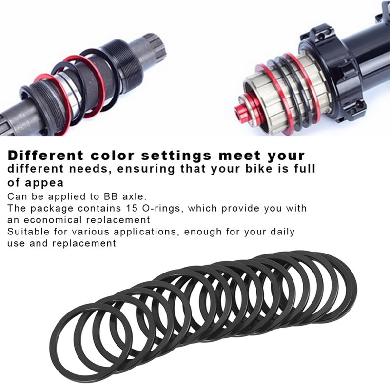 Black Aluminum Alloy Road Bike Bottom Bracket Gasket Flywheel Hub Spacer Set Lightweight - Image 4