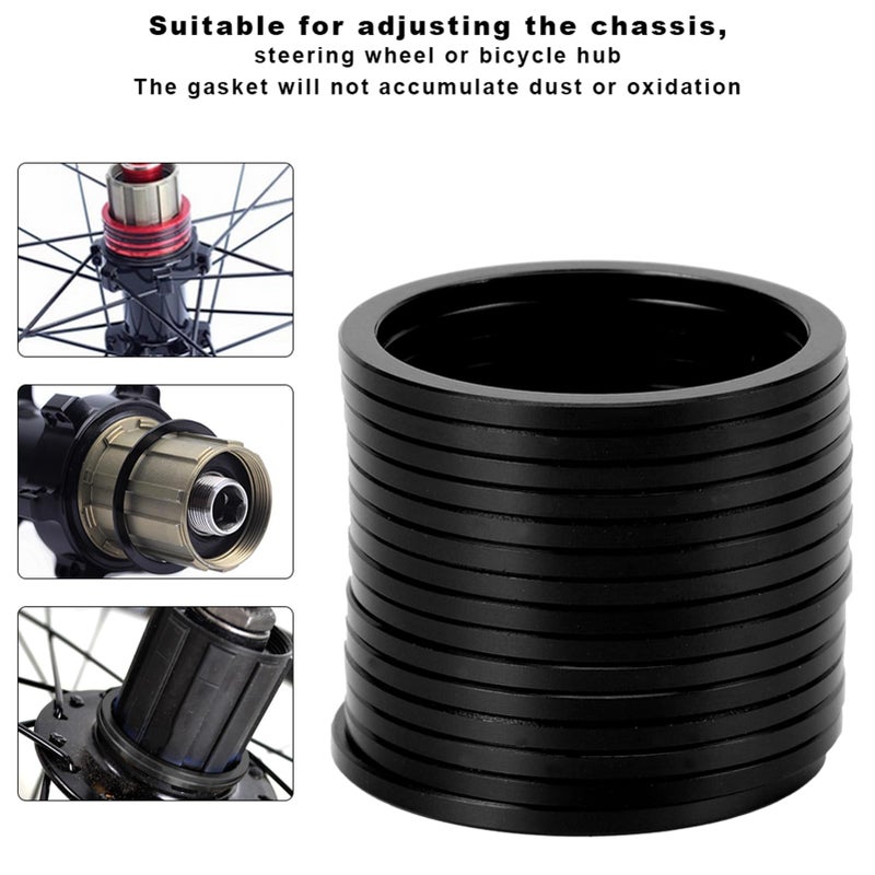 Black Aluminum Alloy Road Bike Bottom Bracket Gasket Flywheel Hub Spacer Set Lightweight - Image 5