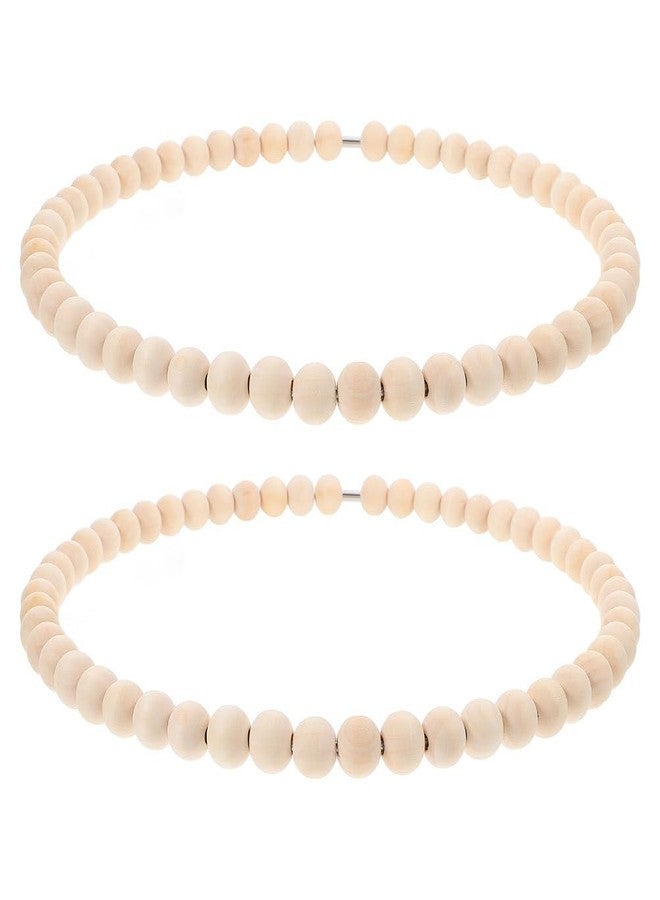 FUNOMOCYA قواعد إكليل الخرز الخشبية من FUNOMOCYA، قطعتان، للأعمال اليدوية وديكور المنزل. زينة معلقة متعددة الاستخدامات للجدران والأبواب وحفلات الأعياد. حلقات حرفية متينة. - Image 1