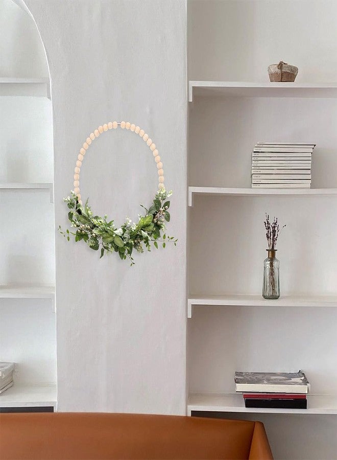 FUNOMOCYA قواعد إكليل الخرز الخشبية من FUNOMOCYA، قطعتان، للأعمال اليدوية وديكور المنزل. زينة معلقة متعددة الاستخدامات للجدران والأبواب وحفلات الأعياد. حلقات حرفية متينة. - Image 5