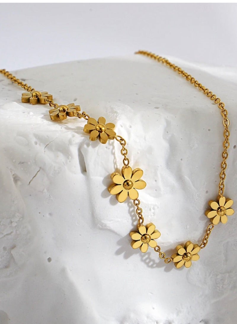 نون-شى سلسال شوكر نسائي أنيق مصنوع من الاستانلس ستيل مطلي باللون الذهبي عيار 18 - Image 5