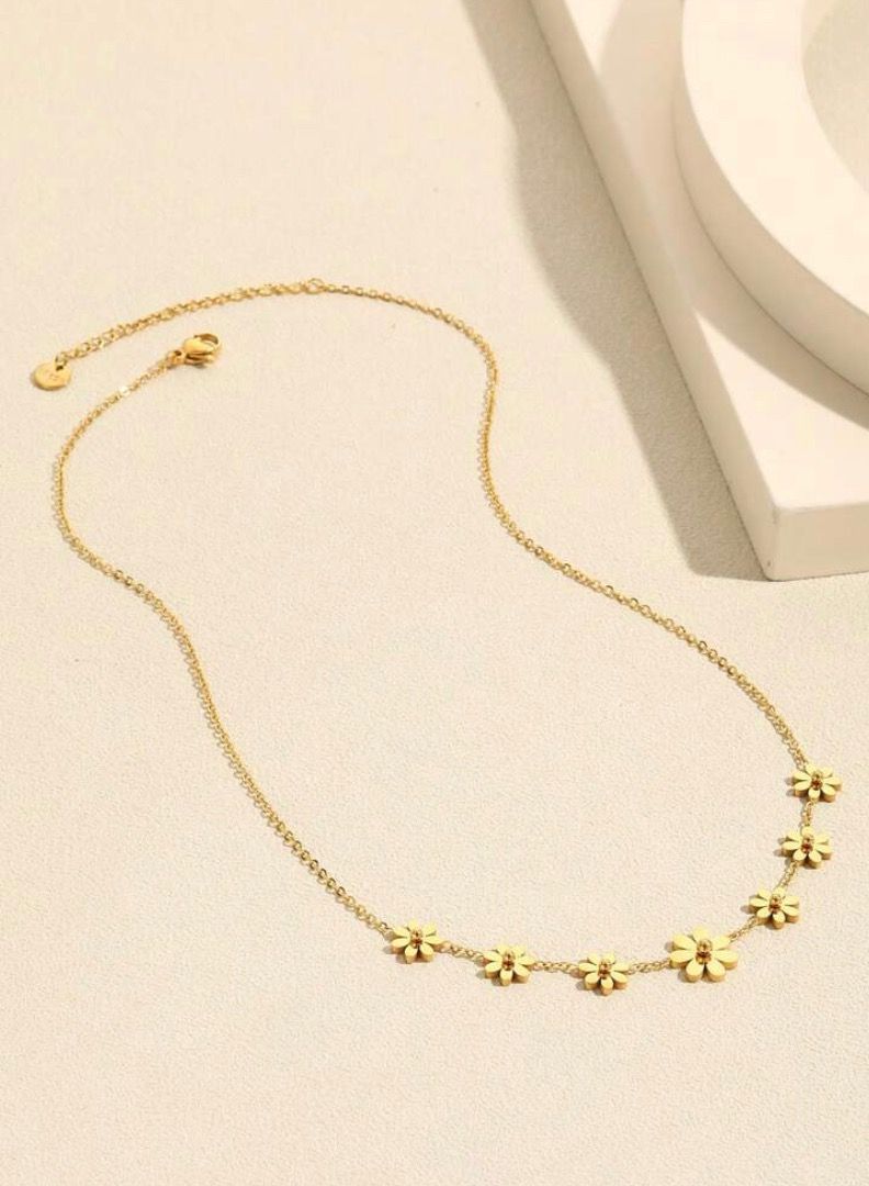 نون-شى سلسال شوكر نسائي أنيق مصنوع من الاستانلس ستيل مطلي باللون الذهبي عيار 18 - Image 4