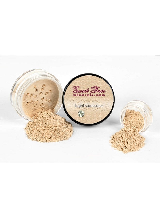 Sweet Face Minerals Concealer & Corrector Kit With Brush Mineral Makeup Set Bare Skin Matte Powder (5 Gram Sample Size Jars Light Concealer) - Image 4