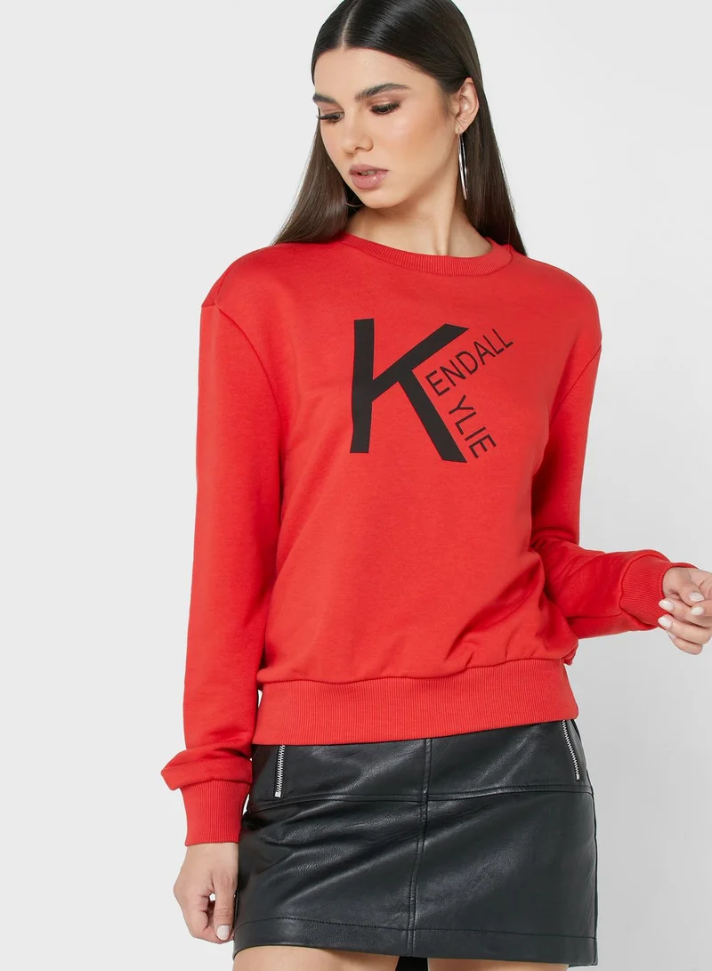 KENDALL + KYLIE Round Neck Sweatshirt
