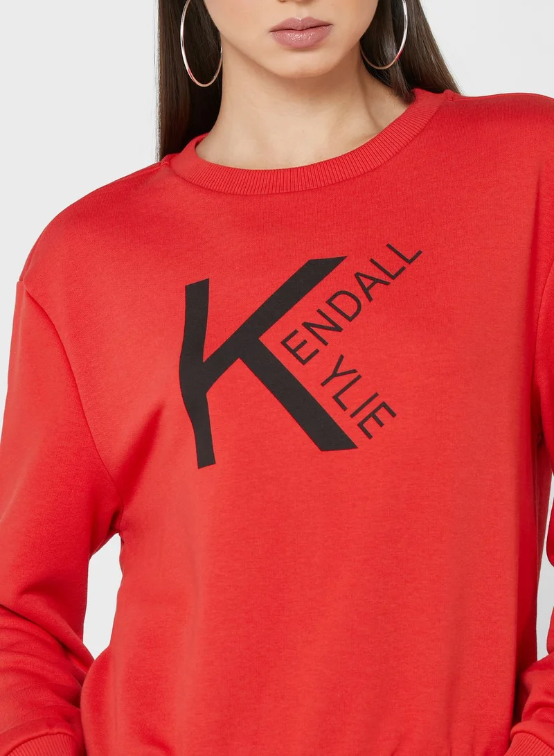 KENDALL + KYLIE Round Neck Sweatshirt