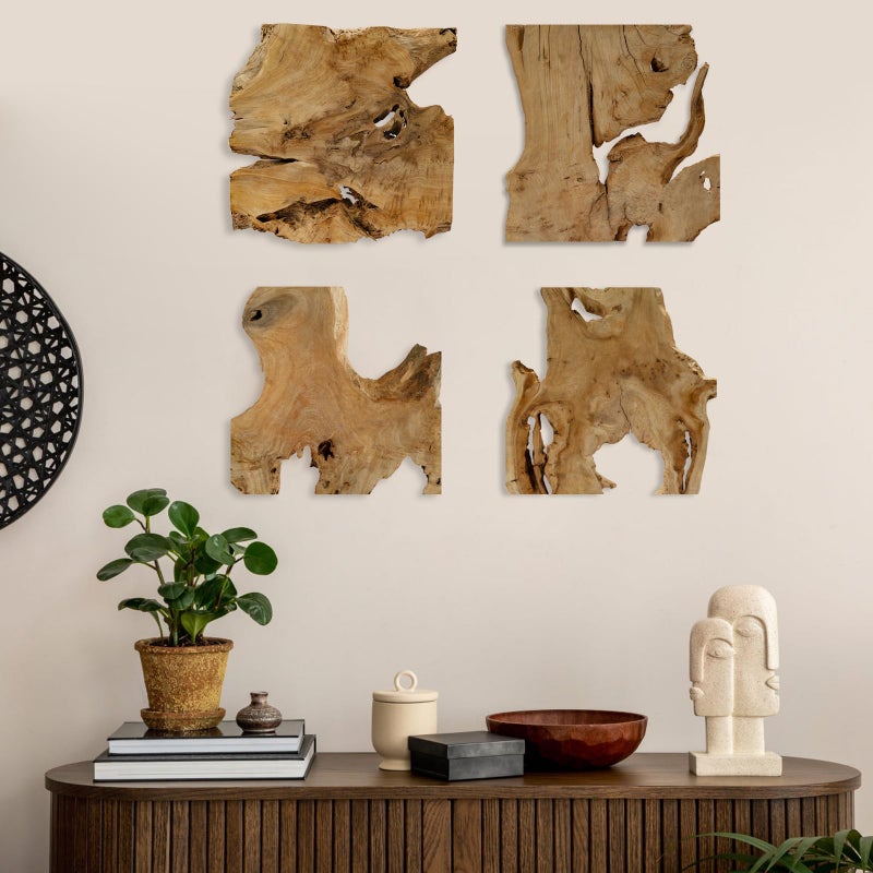 NAHARO Natural Wood Wall Art - Handcrafted Rustic Decor, Frameless Design for Living Room, Bedroom, Kitchen, or Office - Unique Organic Charm for Your Home - Image 1