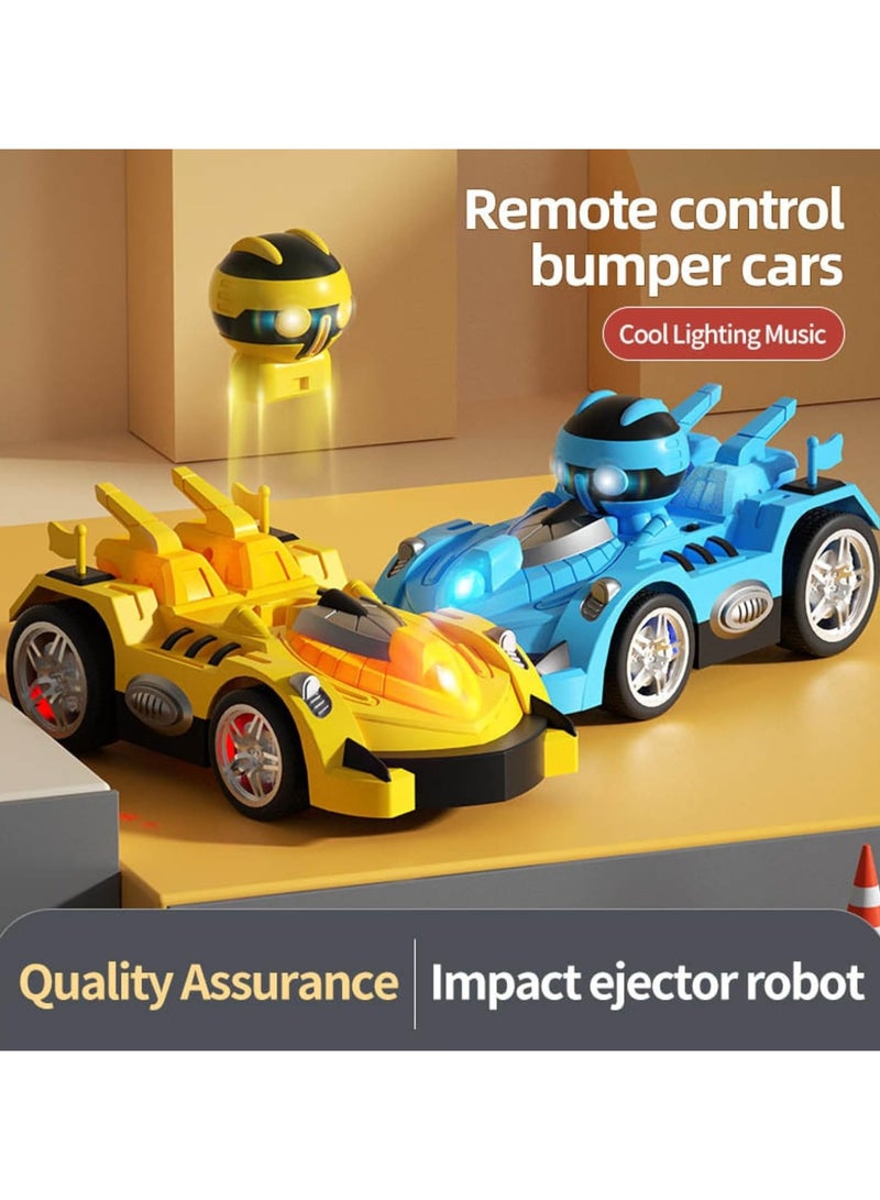 PEETTA Remote Control Bumper Cars for Kids Battle RC Bumper Car for Boys and Girls 4-8 Years Ejecting Car Toy Game for Toddler RC Car Set of 2 Players Racing Match with Catapult Figures Popping Up - Image 5