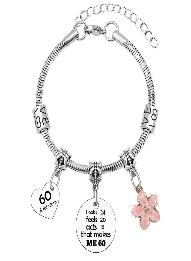 Sazuwu 60th Birthday Bracelet for Women 60 Years Old Birthday Gifts 1965 Party Decoration Bracelets for Her Mom Wife Friend Sister Charm Bangle Christmas Jewelry - Image 1