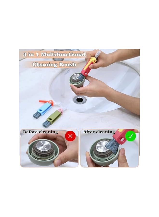 PROMASS 3 in 1 Cup Lid Cleaning Brush, 2024 New Multifunctional Cleaning Brush, Portable Cup Lid Cleaning Brush Set Home Kitchen Cleaning Tools （Red Blue Green - Image 5