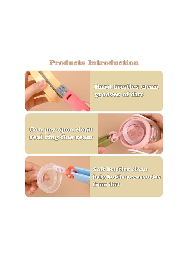 PROMASS 3 in 1 Cup Lid Cleaning Brush, 2024 New Multifunctional Cleaning Brush, Portable Cup Lid Cleaning Brush Set Home Kitchen Cleaning Tools （Red Blue Green - Image 4