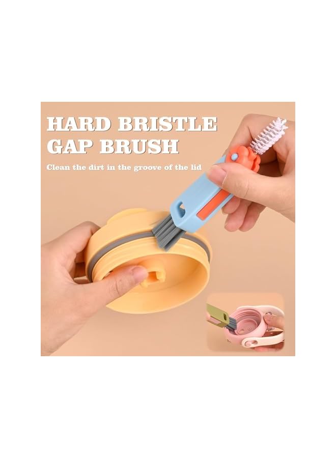 PROMASS 3 in 1 Cup Lid Cleaning Brush, 2024 New Multifunctional Cleaning Brush, Portable Cup Lid Cleaning Brush Set Home Kitchen Cleaning Tools （Red Blue Green - Image 2