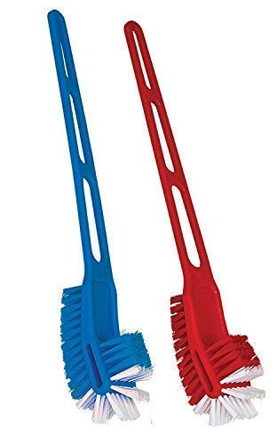 SILVY Double Side Normal Bristles Toilet Brush Plastic Toilet Brush Multicolor Set of 2 - Image 1
