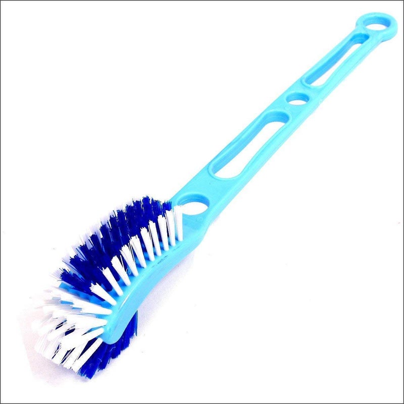 SILVY Double Side Normal Bristles Toilet Brush Plastic Toilet Brush Multicolor Set of 2 - Image 5
