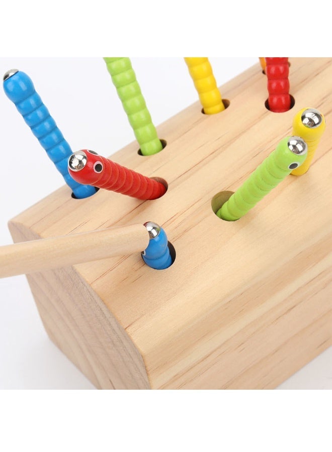 Magnetic Wooden Fishing and Insect Catching Game for Toddlers Skills Early Learning Eyes Hands Cooperation Toy, Boys Girls Great Birthday Gift  - Image 2