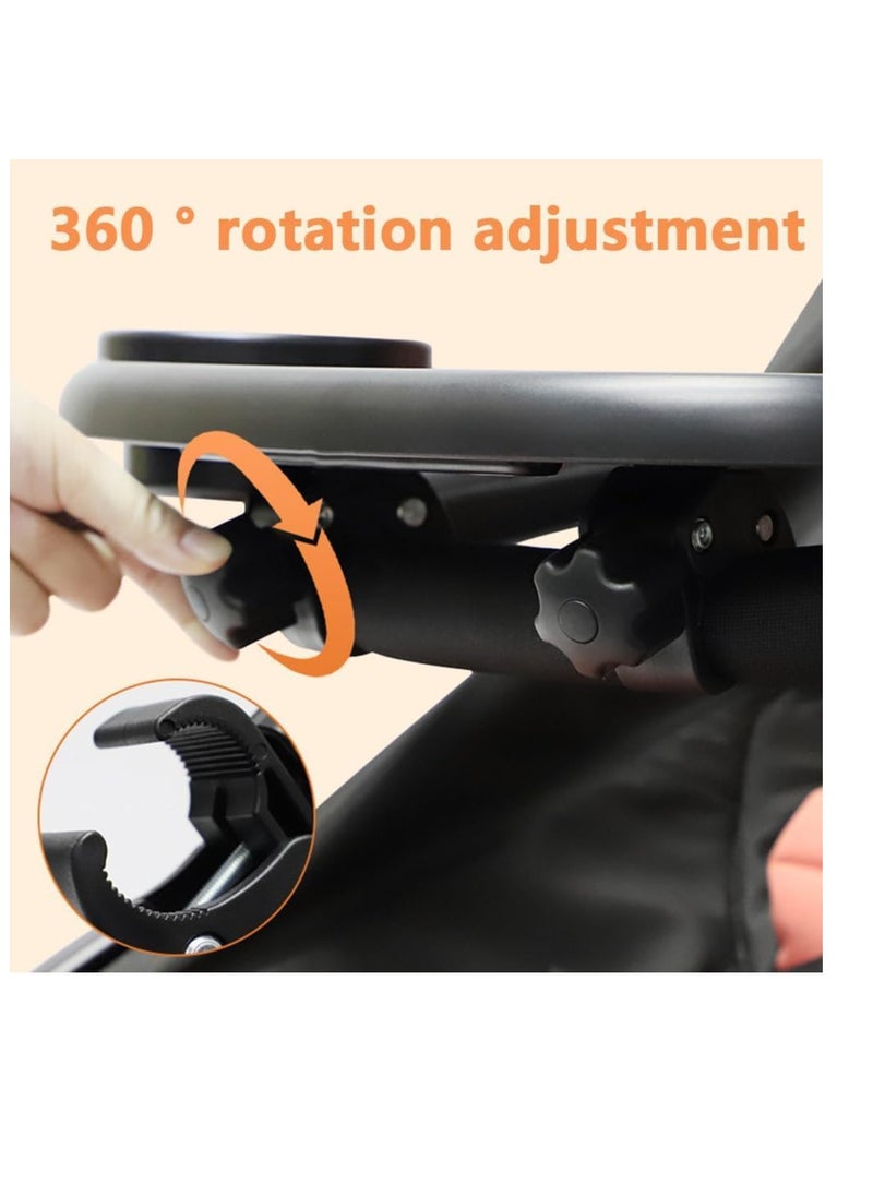 Excefore - Baby Stroller Snack Tray with Cup Holder, Child Snack Tray Multifunction Stroller Organizer, Universal Pram Cup Holder Snack Tray, Universal Stroller Tray - Image 1