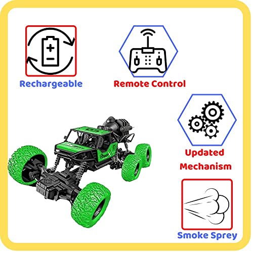 Sunzita® Remote Control Monster Truck for Boys 6+ Years I Smock Monster Truck with Rechargeable Battery,Big Size 6 Wheel Rock car I Multicolour I Pack of 1 - Image 4