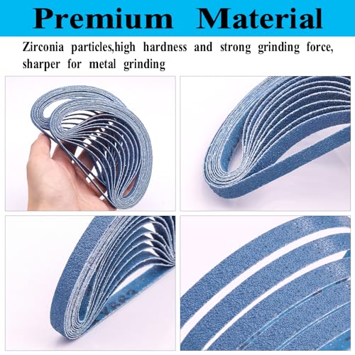 SHUTTLE GENIUS 3/8" x 13" Zirconia Sanding Belts, 30 pack 3/8x13 Inch Sanding Belts 80 Grit, Zirconia Belt Sander Sanding Belts for Air File Belt Sander(3/8x13in, 80 Grit) - Image 3