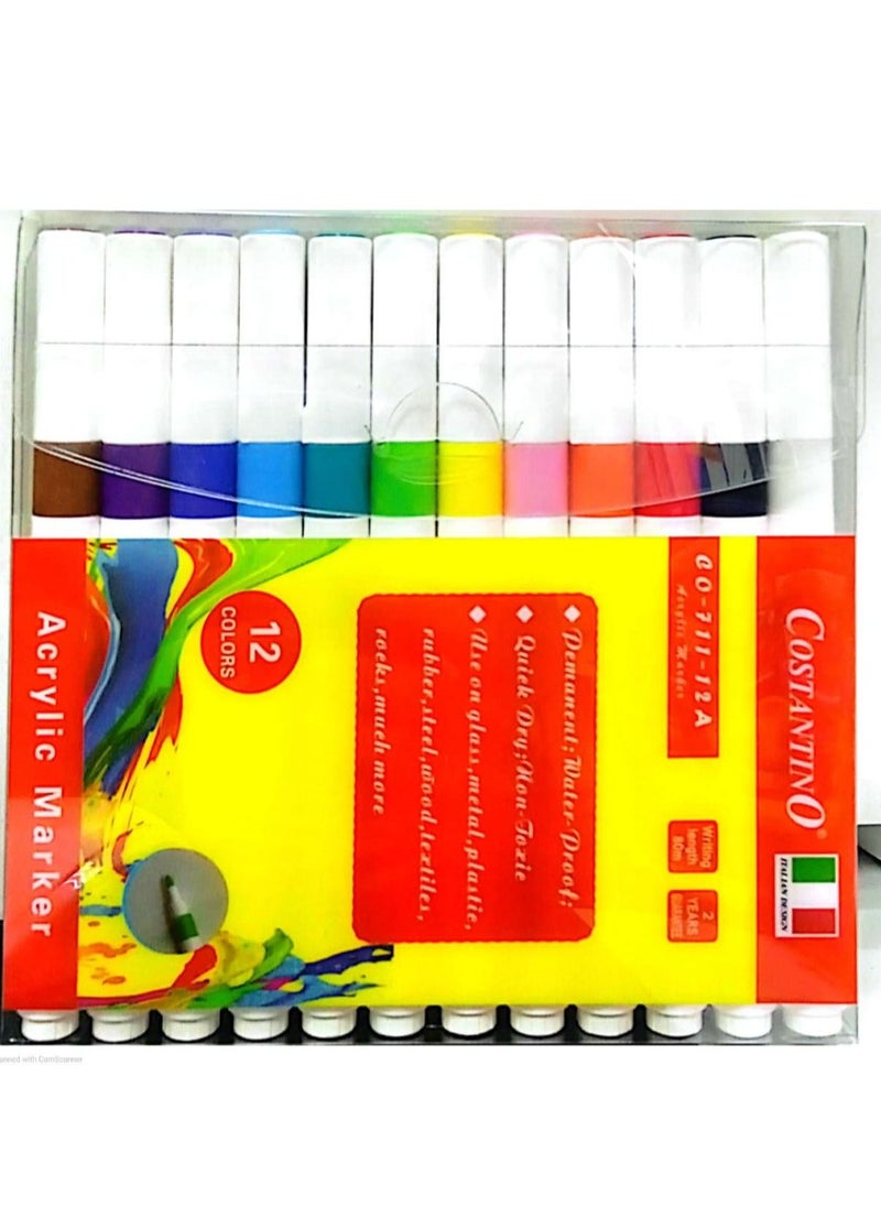 COSTANTINO - Acrylic Marker 12Colors - Image 1