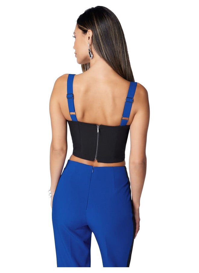 bebe POPLIN COMBO MOCK NECK SWEATER  - Image 4