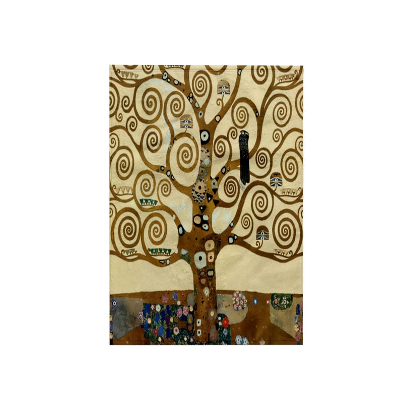 3D Rose The Tree of Life 1909 by Gustav KlimtStylish BranchesBrownFine Art Deco Swirls Towel 15 x 22
