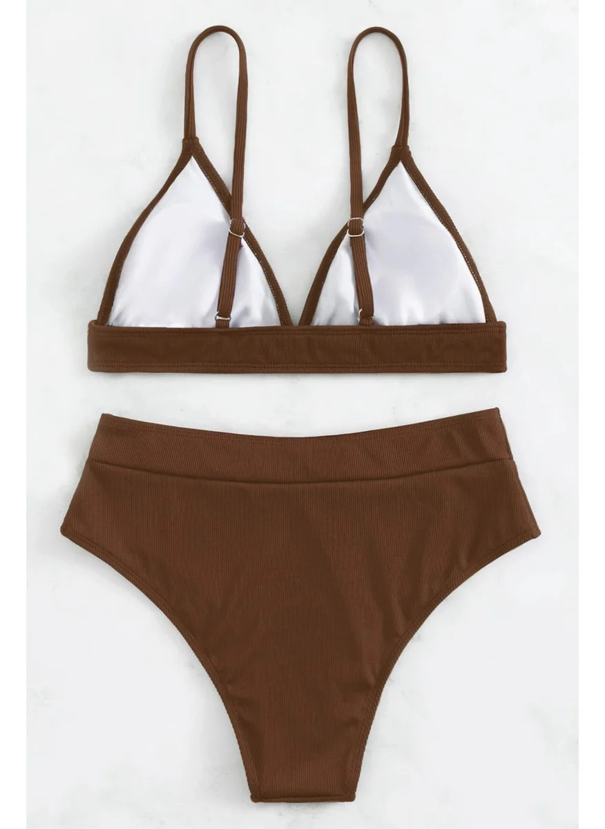 Angelsin Adjustable Strap Triangle Design Bikini Top