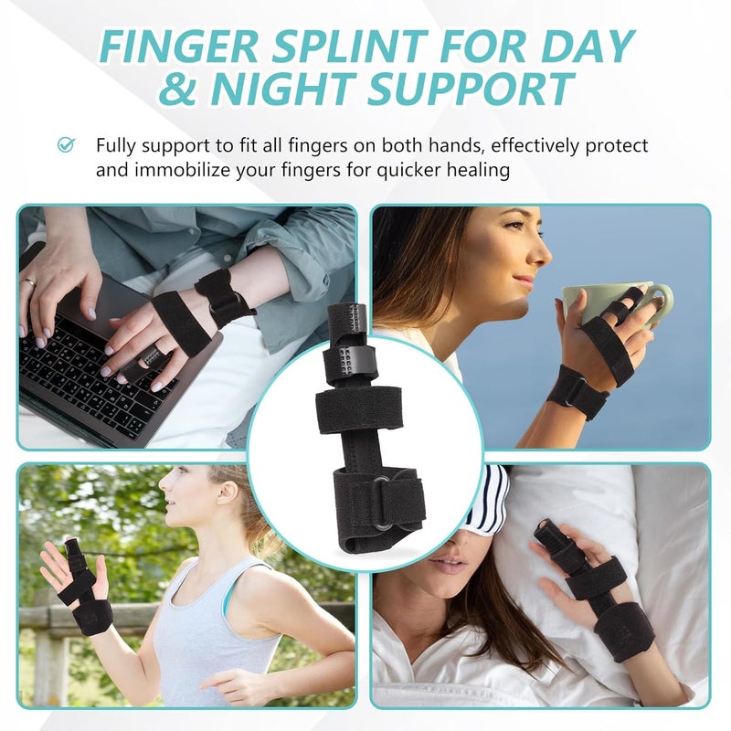 Trigger Finger Splint, Broken Finger, Hand Brace for Metatarsal Finger, Adjustable Trigger Finger Brace for Index, Middle, Ring and Pinky (Large/X-Large) - Image 2