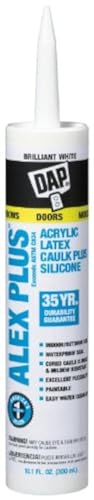Dap 18101 ALEX PLUS Acrylic Latex Caulk Plus Silicone - White 10.1-oz Cartridge (18152) - Image 5