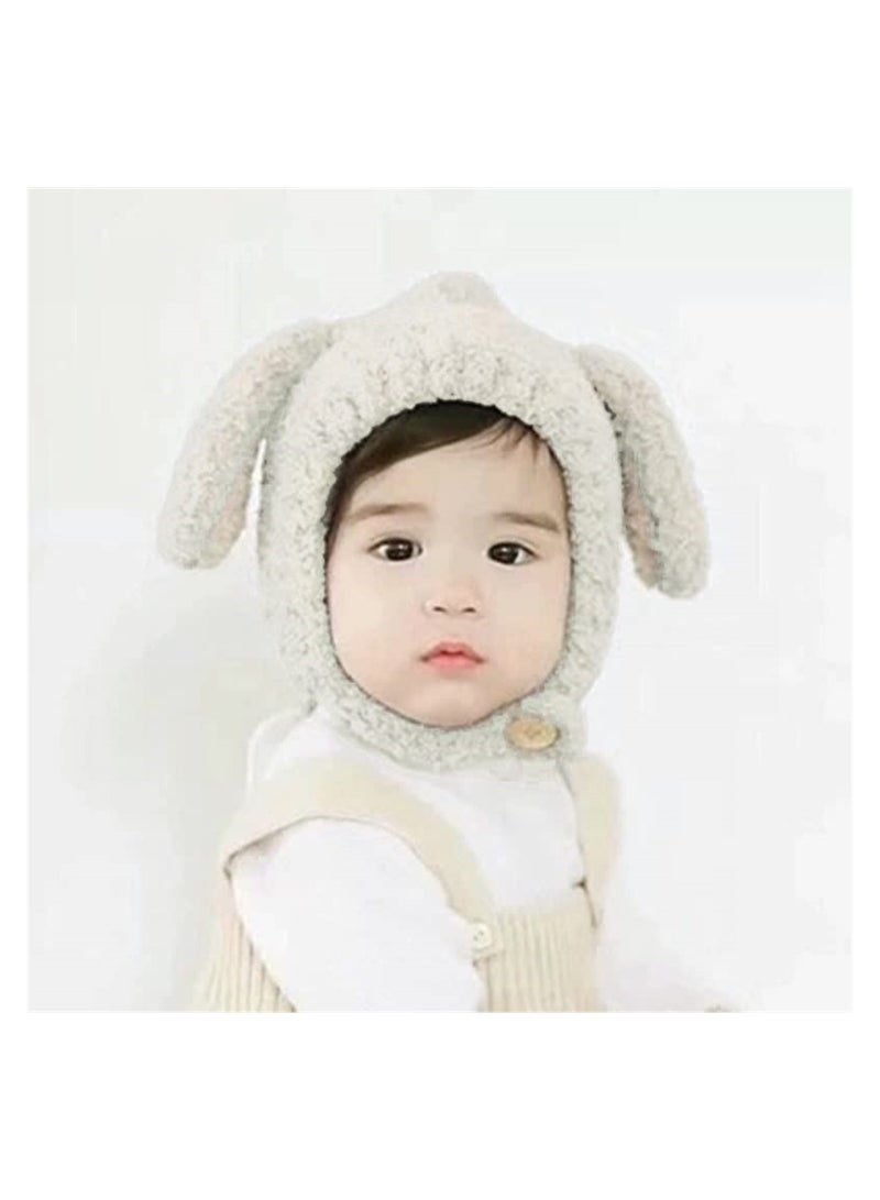 KASTWAVE Baby Beanie Earflaps Hat, Lamb Wool Baby Winter Hat Earflaps Fleece Hats, Toddlers Warm Beanie Skull Cap for Kids Boys Girls 9M-3Yrs - Image 3