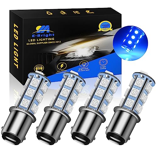 YM EBright Everbright Blue 1157 Led Bulb, 1016 1034 7528 BAY15D Base 18 SMD 5050 LED Replacement Bulb For RV SUV MPV Car Brake Light Backup Lamps DC 12V (Pack of 4) - Image 1
