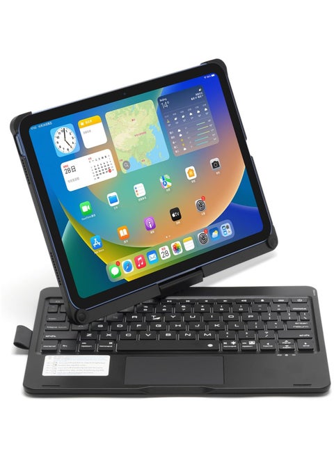 Rotating Magic Smart Bluetooth Keyboard Case for 10th Generation iPad 10.9-inch 2022 (Models: A2757, A2777) with Trackpad RGB Backlit Keyboard
