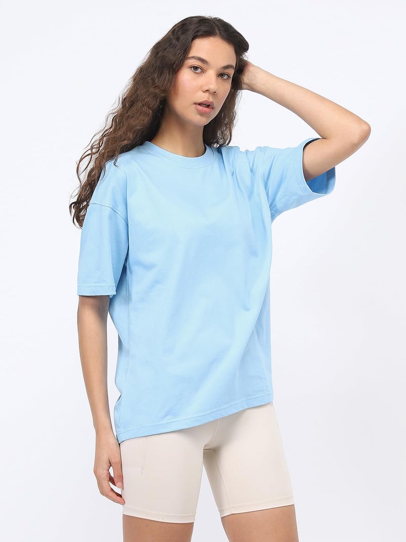 NOBERO Blue Oversized T-Shirt for Women - Image 3