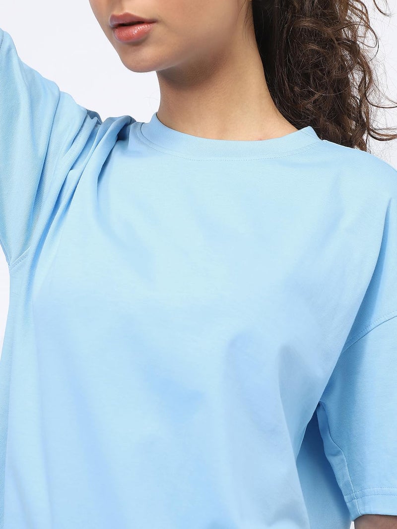 NOBERO Blue Oversized T-Shirt for Women - Image 5