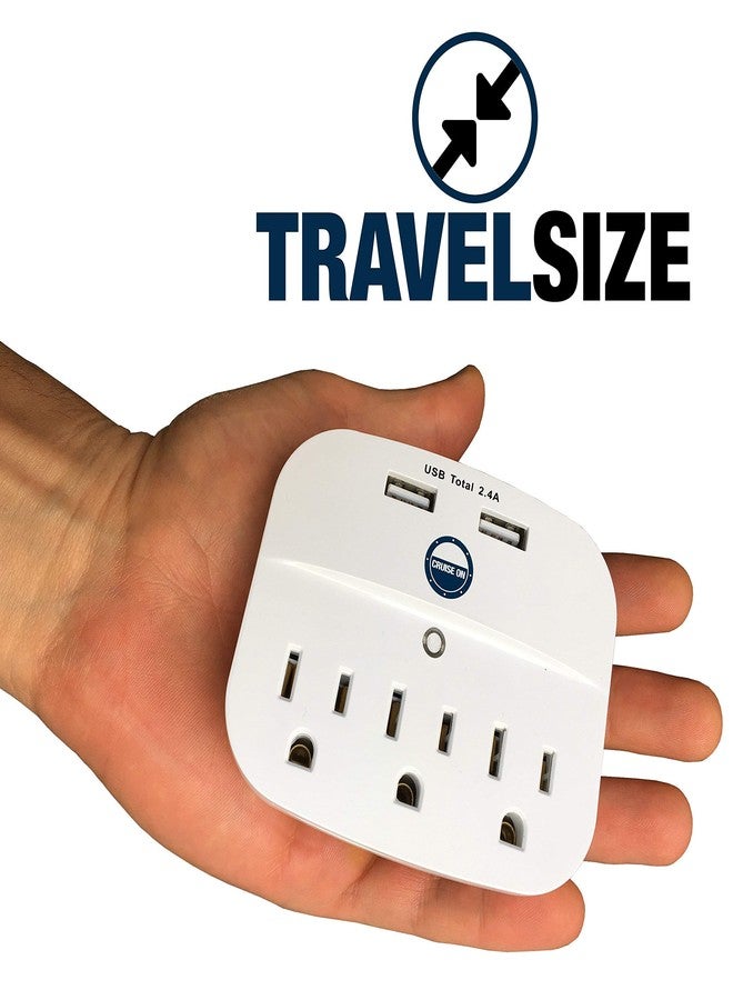 كروز أون شريط طاقة معتمد للرحلات البحرية - واقي من زيادة التيار للسفن السياحية مزود بمنفذي USB - أساسيات سفن الرحلات البحرية 2025 لسفن كارنيفال، برينسيس، نورويجيان، هولندا أمريكا، إم إس سي، وخطوط الرحلات البحرية الرئيسية (أبيض) - Image 5