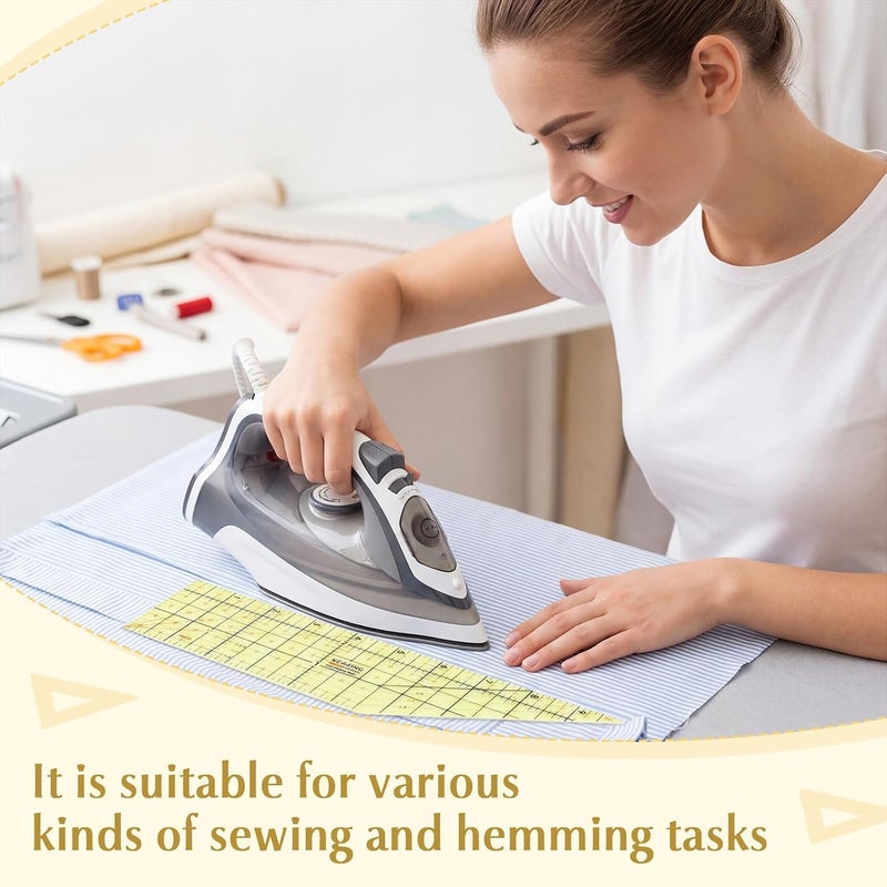 Weewooday Hot Ironing Ruler, Heat Resistant Hemmer Ruler Sewing Tools Measuring Handmade Tool for Electric Iron Home Work (10 x 2.5 Inch) - Image 2