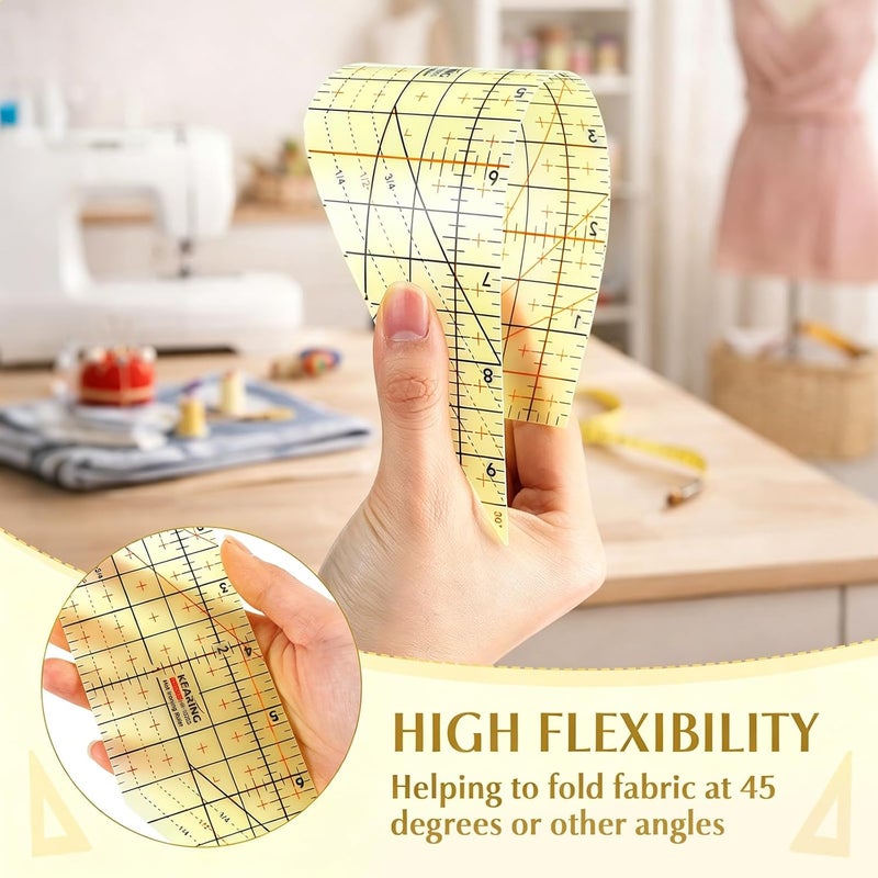 Weewooday Hot Ironing Ruler, Heat Resistant Hemmer Ruler Sewing Tools Measuring Handmade Tool for Electric Iron Home Work (10 x 2.5 Inch) - Image 4