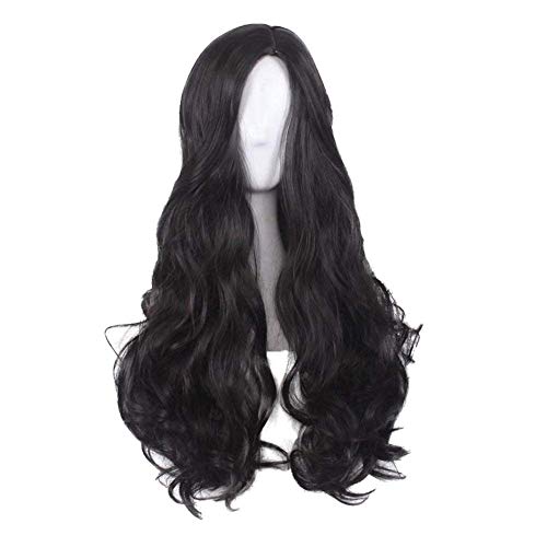 LUSH LOCKS® Womens/Ladies 70cm Black Color Long Curly natural Cosplay/Costume/Anime/Party/Bangs Full Sexy Synthetic Hair Wig (70cm,Curly,Black) - Image 3