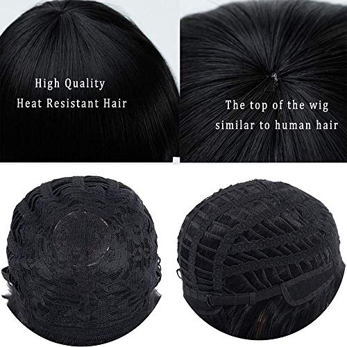 LUSH LOCKS® Womens/Ladies 70cm Black Color Long Curly natural Cosplay/Costume/Anime/Party/Bangs Full Sexy Synthetic Hair Wig (70cm,Curly,Black) - Image 2
