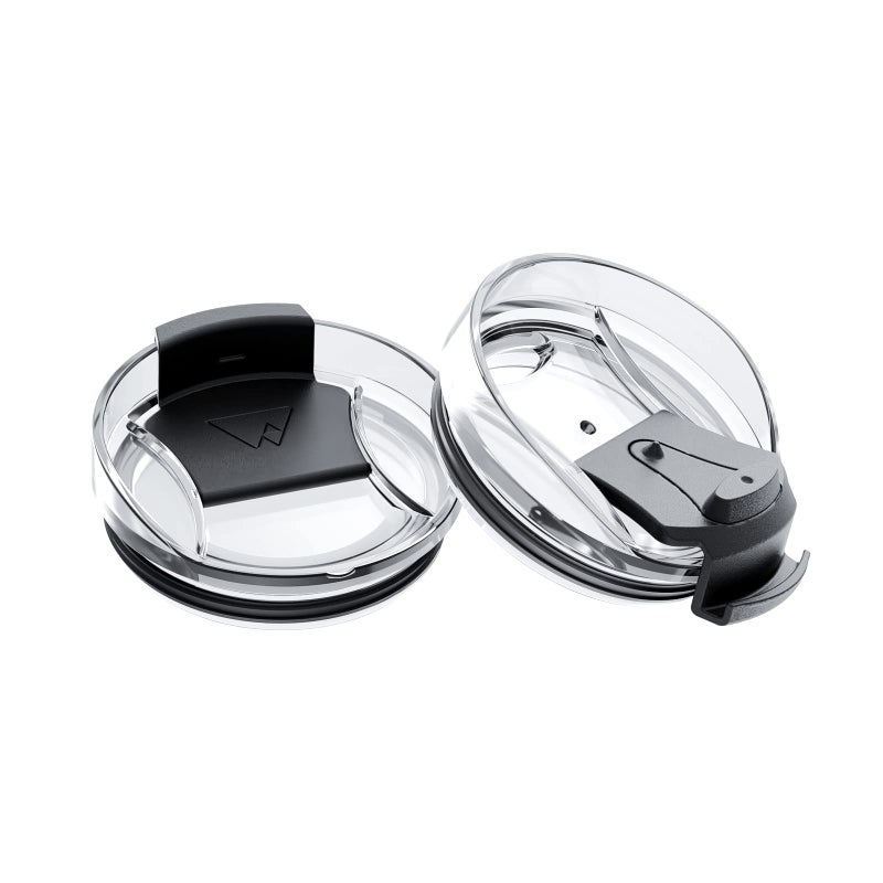 dscvr 2 Pcs Tumbler Replacement Lid Spill Proof, Shatter Resistant, Perfect Fit Lids Compatible with YETI Rambler, Ozark Trails,Fits Inside Diameter of 3.2 inch Tumbler (20 oz., Black) - Image 1