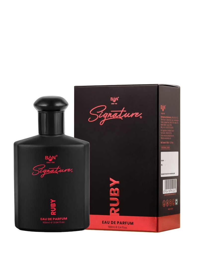Signature Ruby Eau de Parfum for Men Long Lasting Aromatic Woody Perfume, 100ml - Image 2